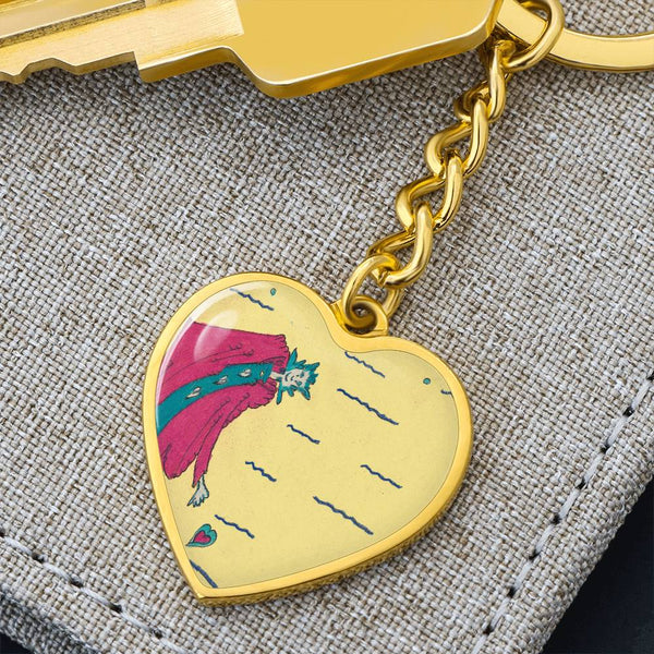Noble Queen of Hearts, Graphic Heart Keychain