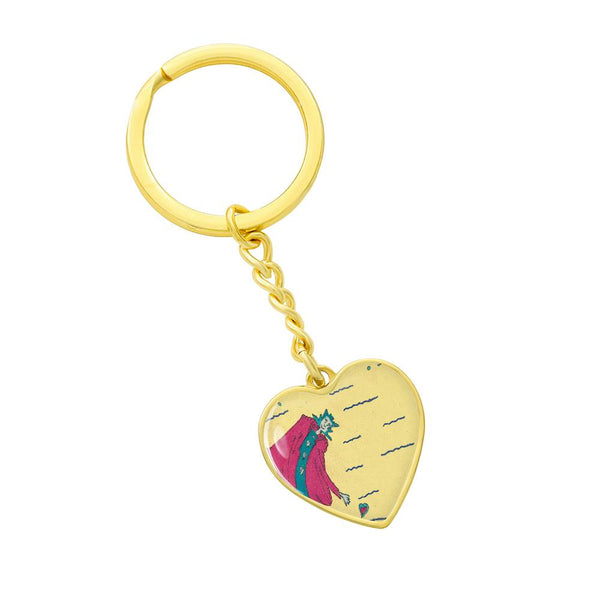 Noble Queen of Hearts, Graphic Heart Keychain