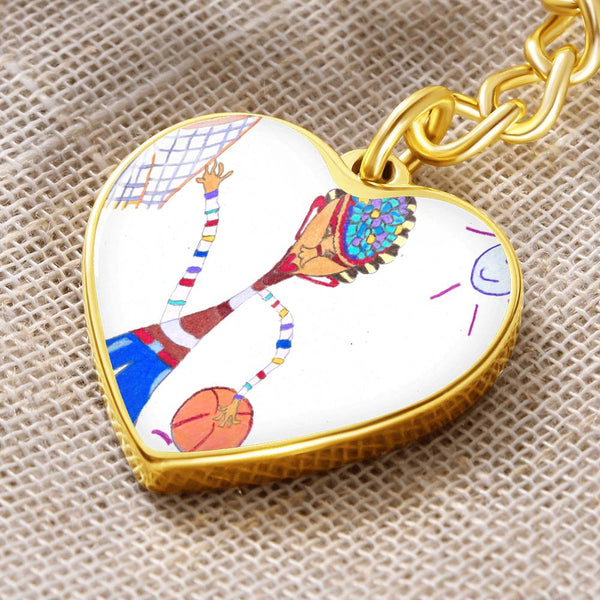 Dribble, Graphic Heart Keychain