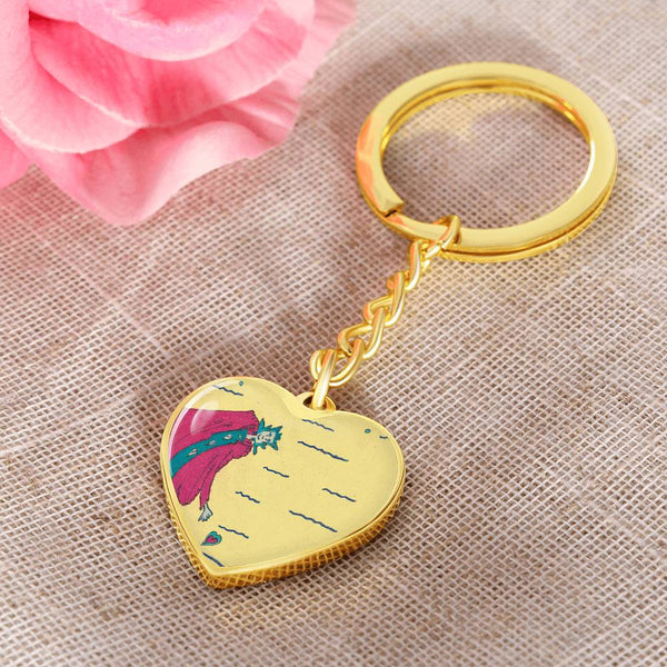 Noble Queen of Hearts, Graphic Heart Keychain