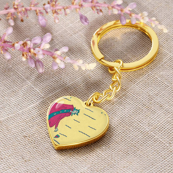Noble Queen of Hearts, Graphic Heart Keychain