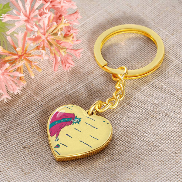Noble Queen of Hearts, Graphic Heart Keychain