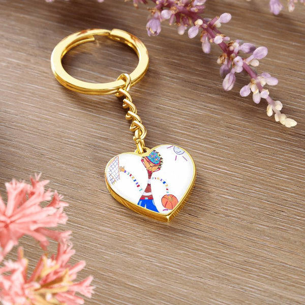 Dribble, Graphic Heart Keychain