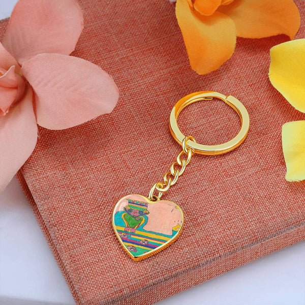 Brave Heart, Graphic Heart Keychain