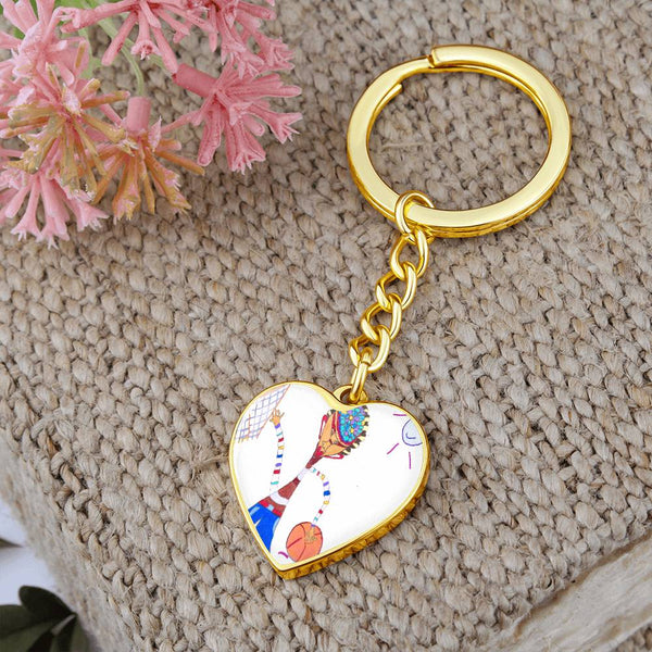 Dribble, Graphic Heart Keychain