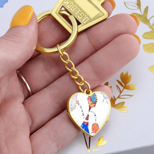 Dribble, Graphic Heart Keychain