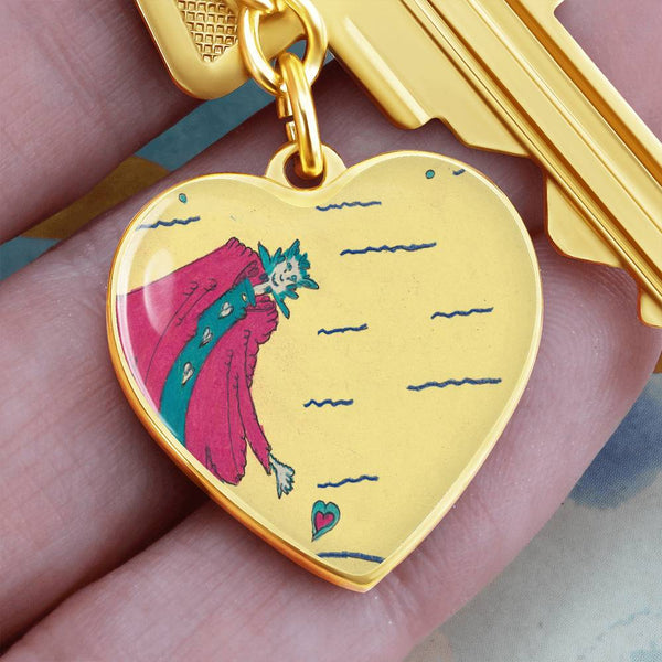 Noble Queen of Hearts, Graphic Heart Keychain