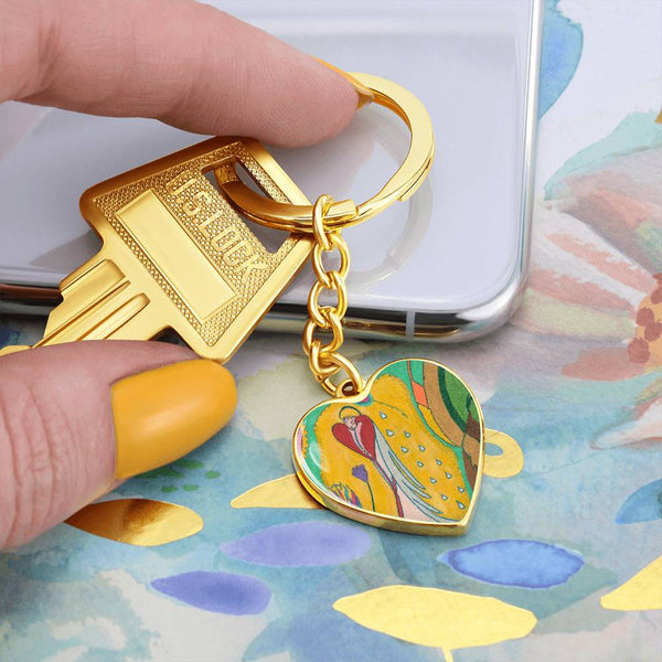 Angel Full of Heart, Graphic Heart Keychain