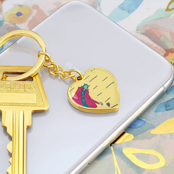 Noble Queen of Hearts, Graphic Heart Keychain