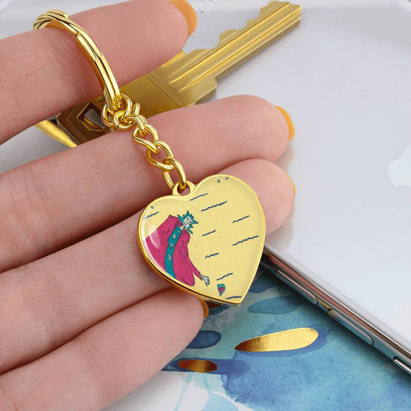 Noble Queen of Hearts, Graphic Heart Keychain