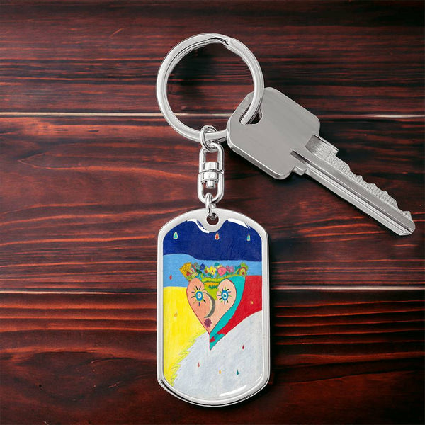 Cosmic Heart (2nd Edition), Graphic Dog Tag Keychain