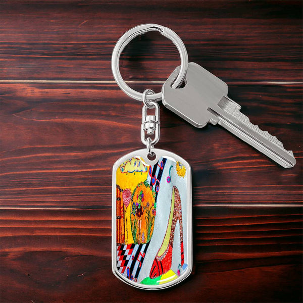 The Shoe Fits, Graphic Dog Tag Keychain