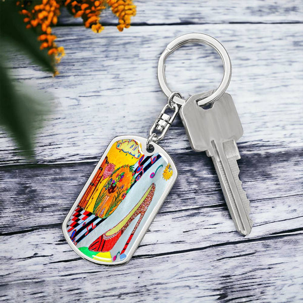 The Shoe Fits, Graphic Dog Tag Keychain