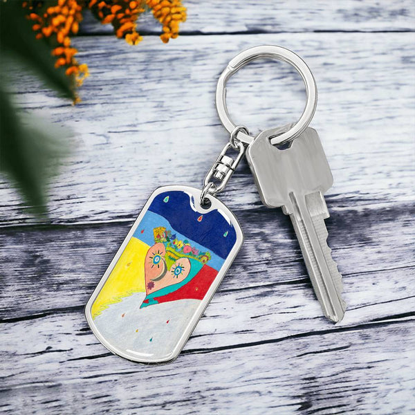 Cosmic Heart (2nd Edition), Graphic Dog Tag Keychain