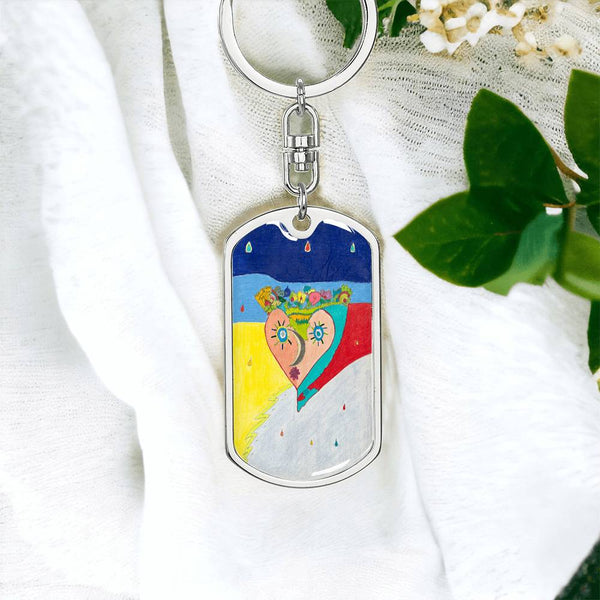 Cosmic Heart (2nd Edition), Graphic Dog Tag Keychain