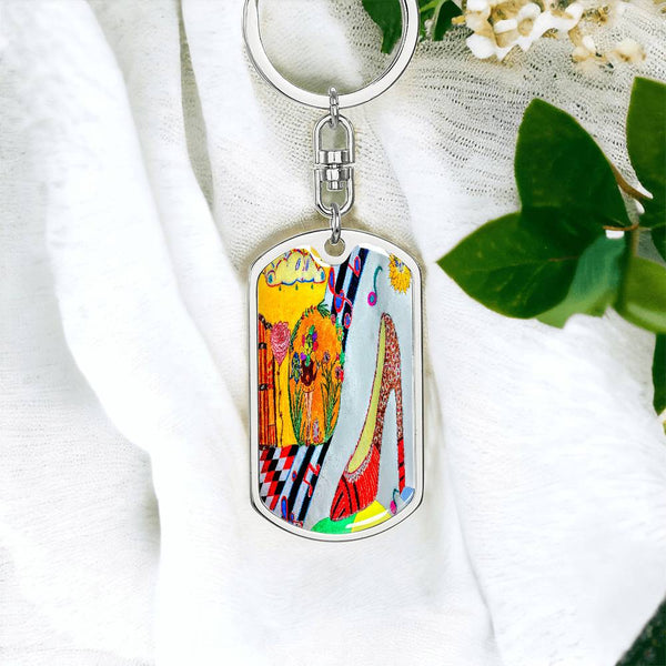 The Shoe Fits, Graphic Dog Tag Keychain