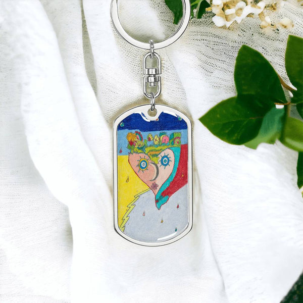 Cosmic Heart (1st Edition), Graphic Dog Tag Keychain