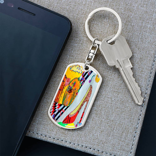 The Shoe Fits, Graphic Dog Tag Keychain