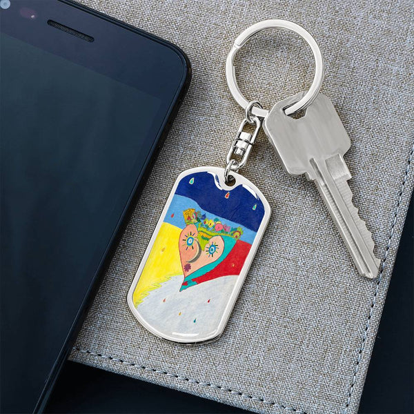 Cosmic Heart (2nd Edition), Graphic Dog Tag Keychain