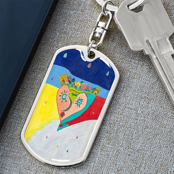 Cosmic Heart (2nd Edition), Graphic Dog Tag Keychain