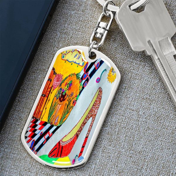 The Shoe Fits, Graphic Dog Tag Keychain