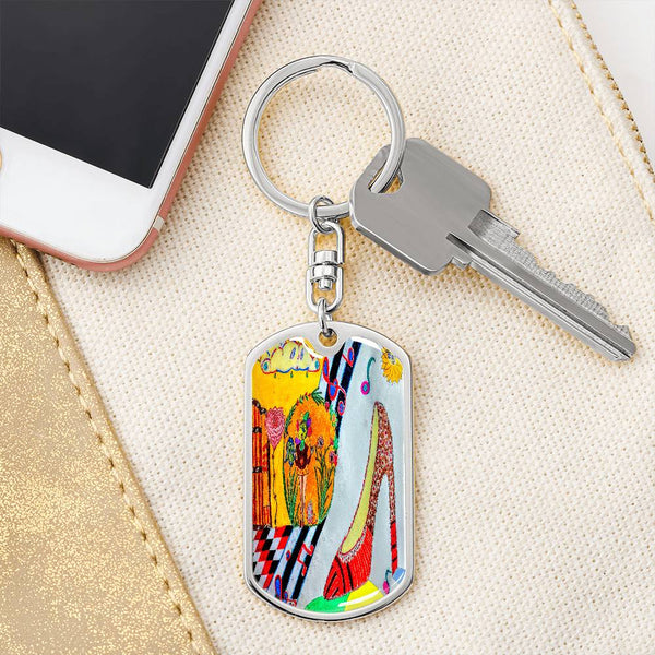 The Shoe Fits, Graphic Dog Tag Keychain