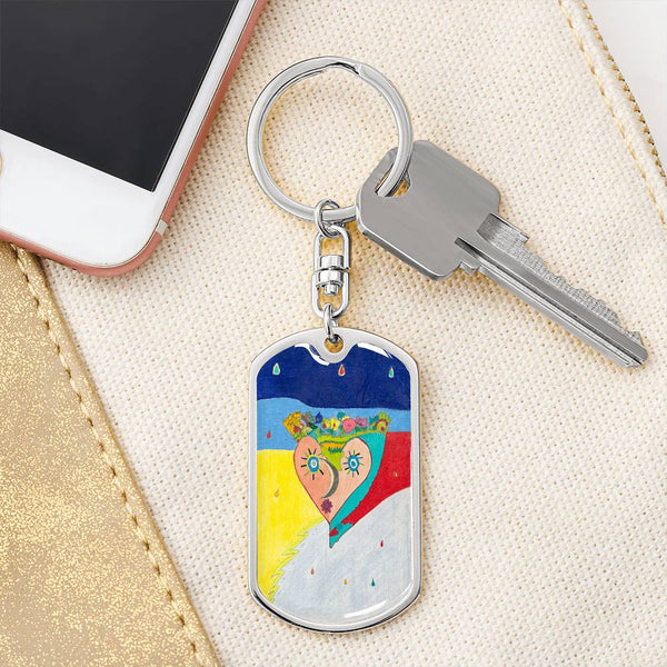 Cosmic Heart (2nd Edition), Graphic Dog Tag Keychain