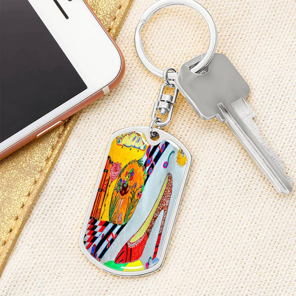 The Shoe Fits, Graphic Dog Tag Keychain