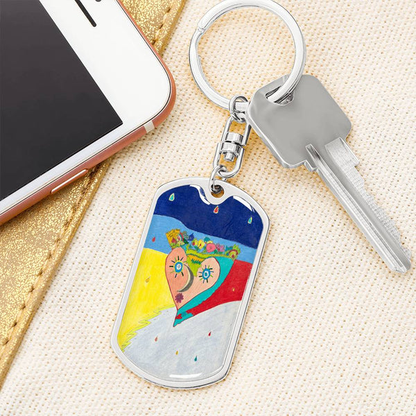 Cosmic Heart (2nd Edition), Graphic Dog Tag Keychain