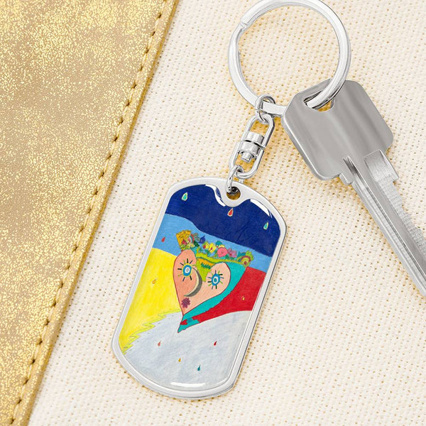 Cosmic Heart (2nd Edition), Graphic Dog Tag Keychain
