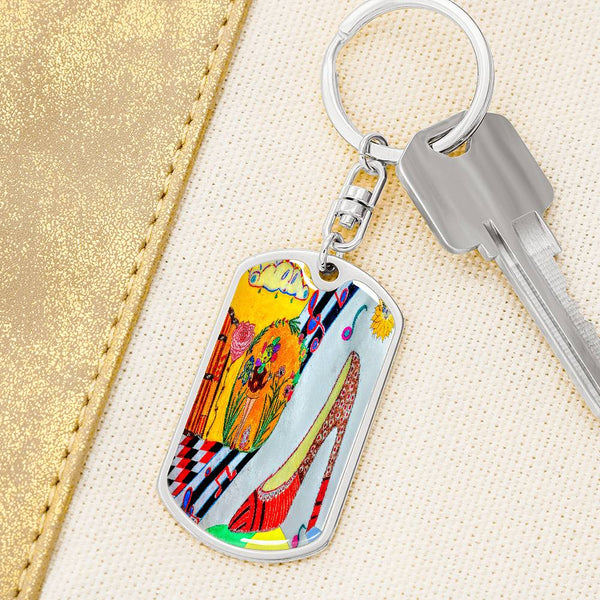 The Shoe Fits, Graphic Dog Tag Keychain