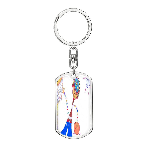 Dribble, Graphic Dog Tag Keychain