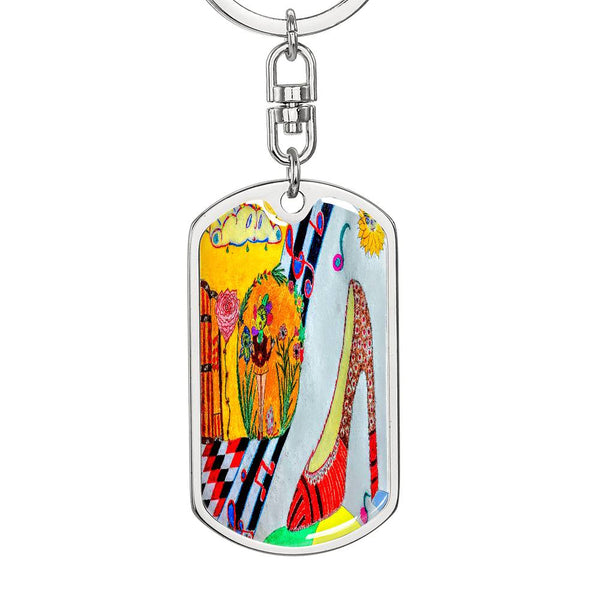 The Shoe Fits, Graphic Dog Tag Keychain