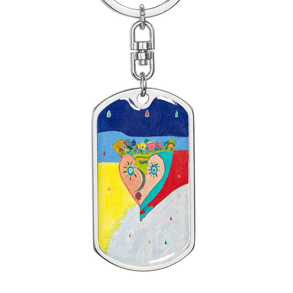 Cosmic Heart (2nd Edition), Graphic Dog Tag Keychain