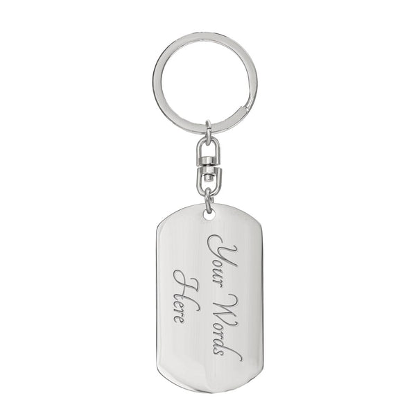 Full Moon, Graphic Dog Tag Keychain