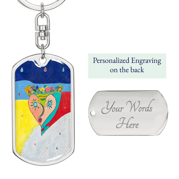 Cosmic Heart (2nd Edition), Graphic Dog Tag Keychain