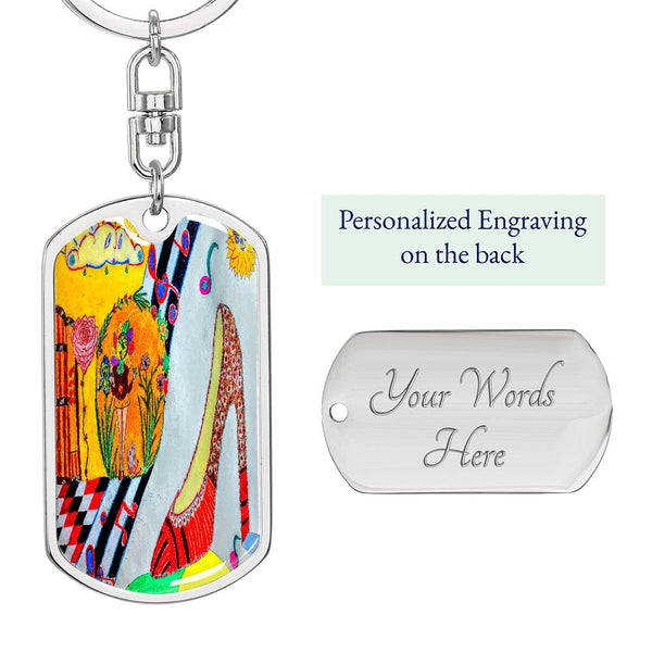 The Shoe Fits, Graphic Dog Tag Keychain