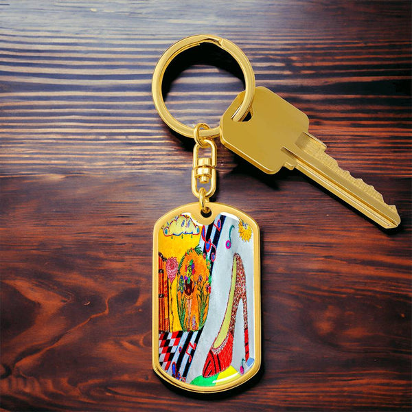 The Shoe Fits, Graphic Dog Tag Keychain