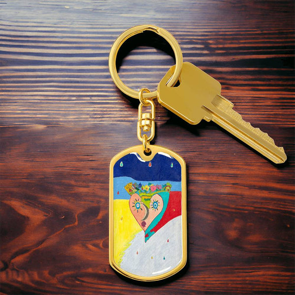 Cosmic Heart (2nd Edition), Graphic Dog Tag Keychain