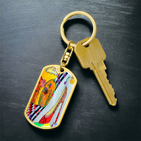 The Shoe Fits, Graphic Dog Tag Keychain