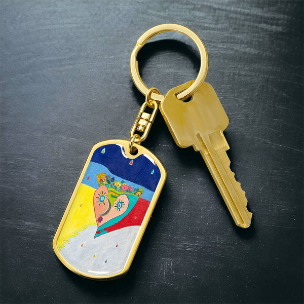 Cosmic Heart (2nd Edition), Graphic Dog Tag Keychain