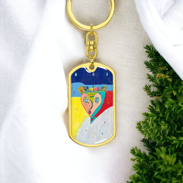Cosmic Heart (2nd Edition), Graphic Dog Tag Keychain