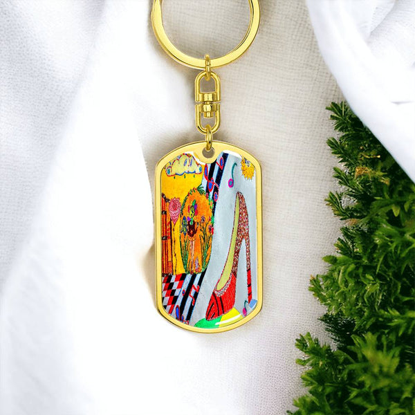The Shoe Fits, Graphic Dog Tag Keychain