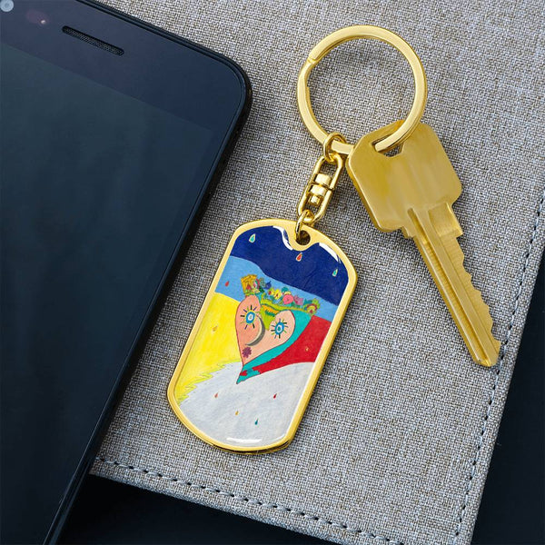 Cosmic Heart (2nd Edition), Graphic Dog Tag Keychain