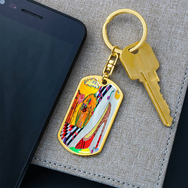 The Shoe Fits, Graphic Dog Tag Keychain