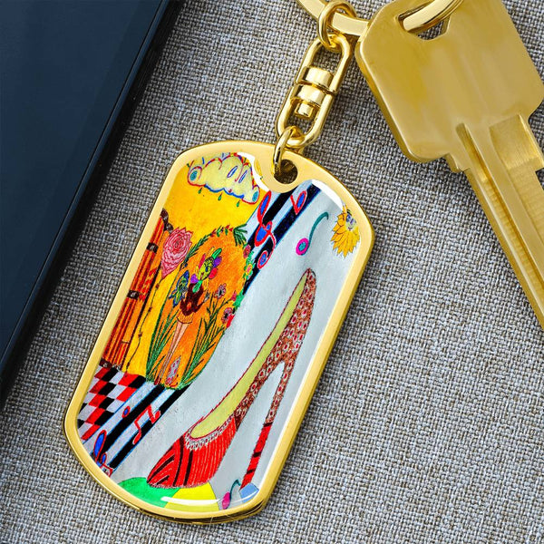 The Shoe Fits, Graphic Dog Tag Keychain