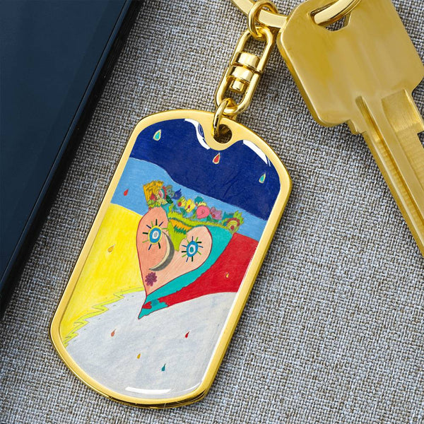 Cosmic Heart (2nd Edition), Graphic Dog Tag Keychain