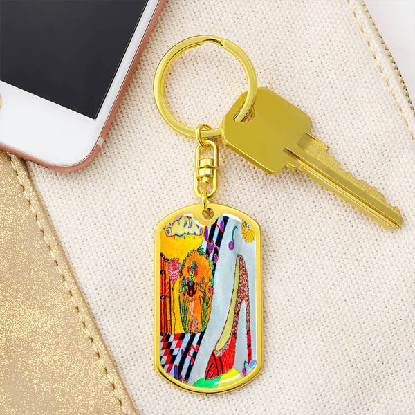 The Shoe Fits, Graphic Dog Tag Keychain