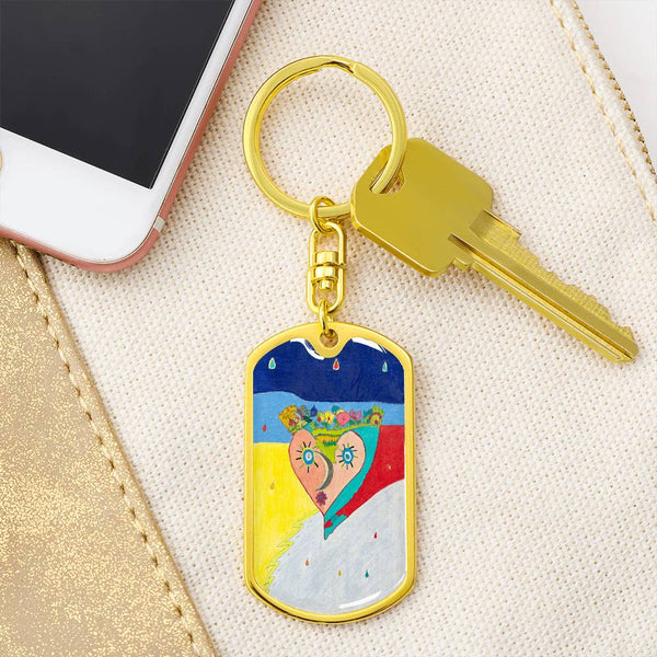 Cosmic Heart (2nd Edition), Graphic Dog Tag Keychain
