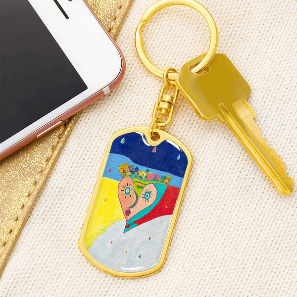 Cosmic Heart (2nd Edition), Graphic Dog Tag Keychain